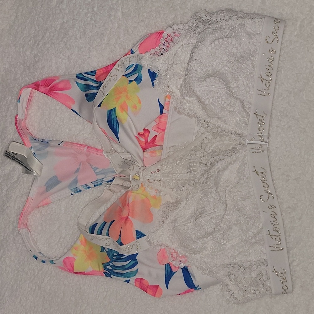 2pc Set - Pink Sport Bra & VS Bralette